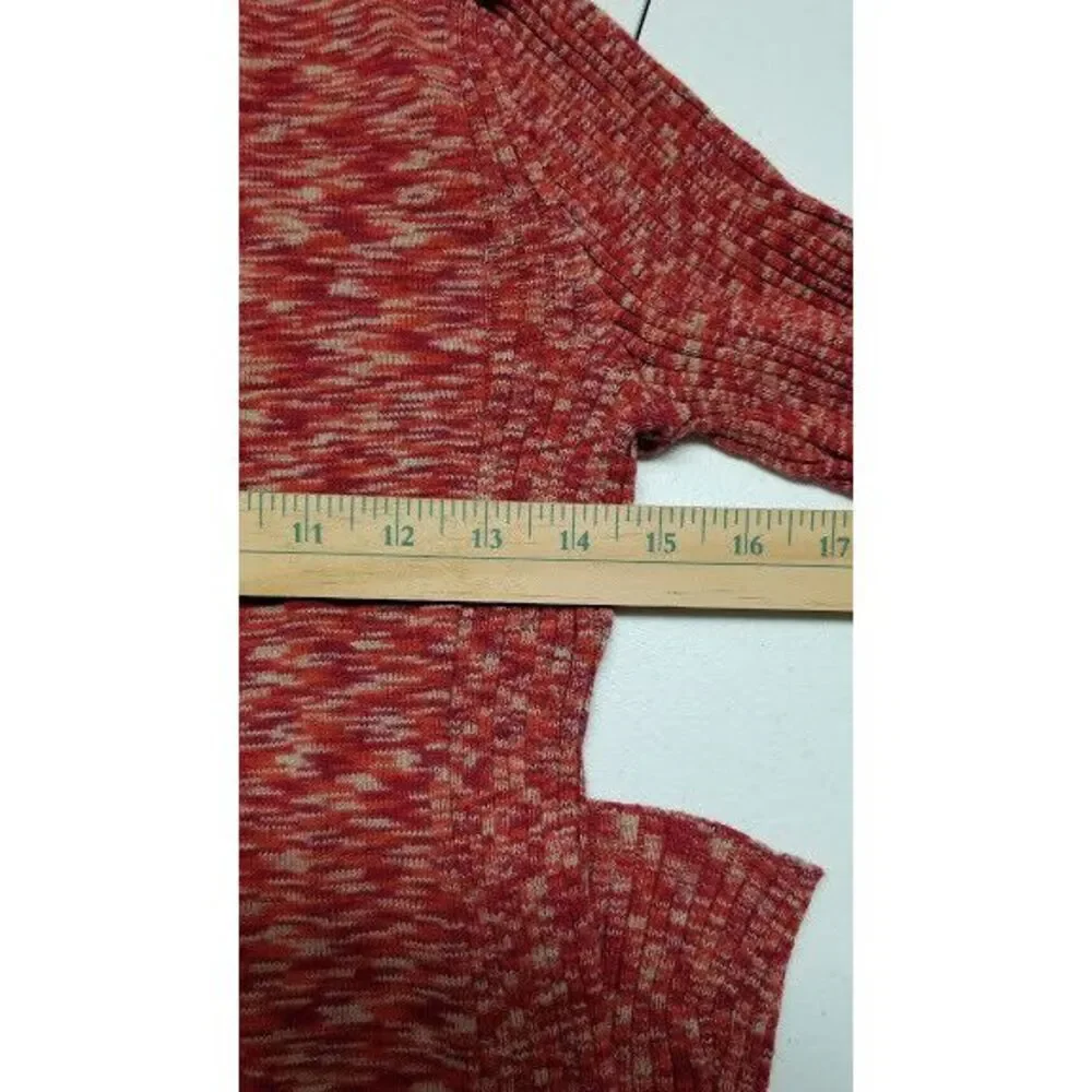 Relativity‎ Women's Small Long Sleeve Houndstooth Sweater Red Orange - Picture 6 of 7